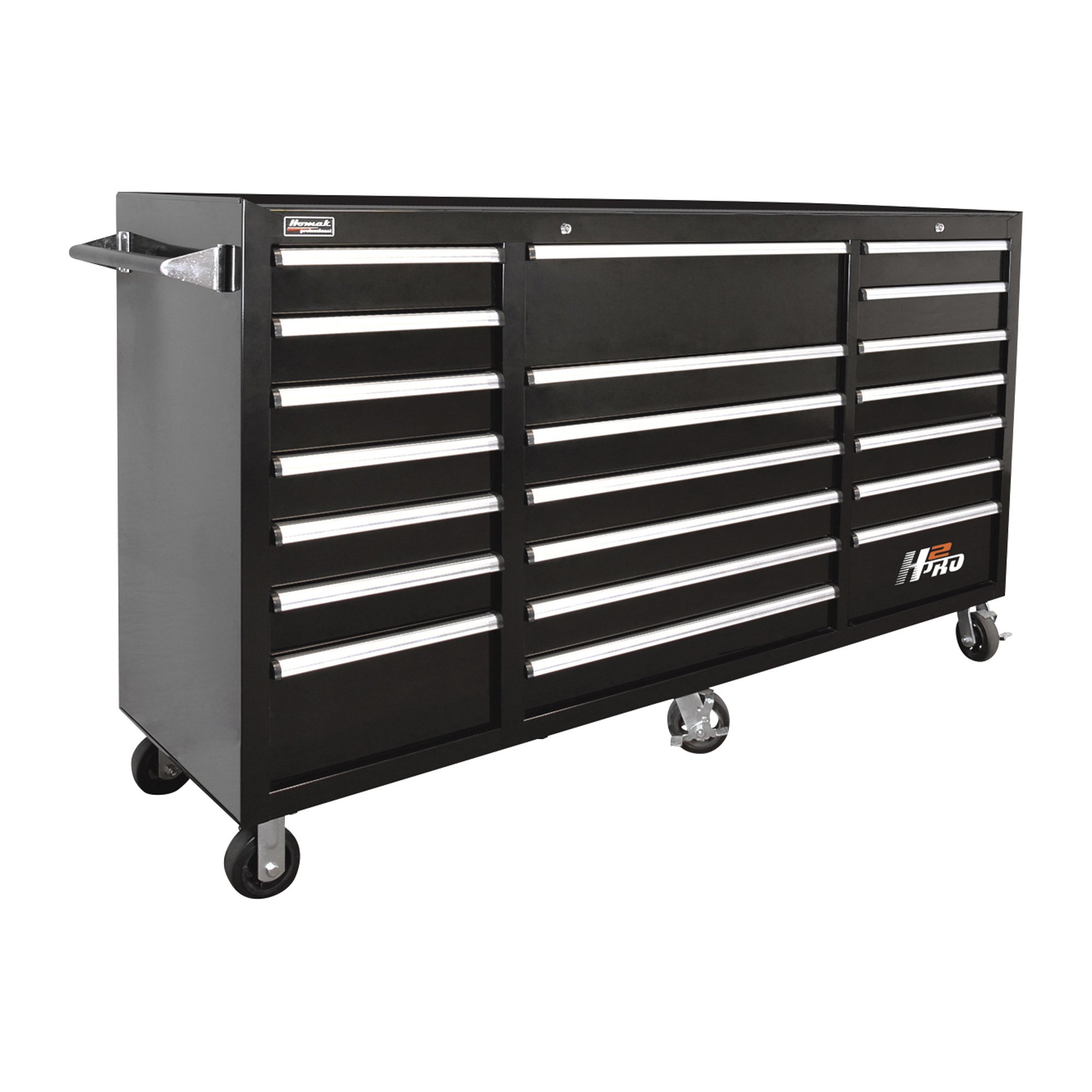 Homak H2PRO 72in., 21-Drawer Rolling Tool Cabinet — 72 1/8in.W x 22 7/8in.D x 46 3/4in.H, Model# BK04021720